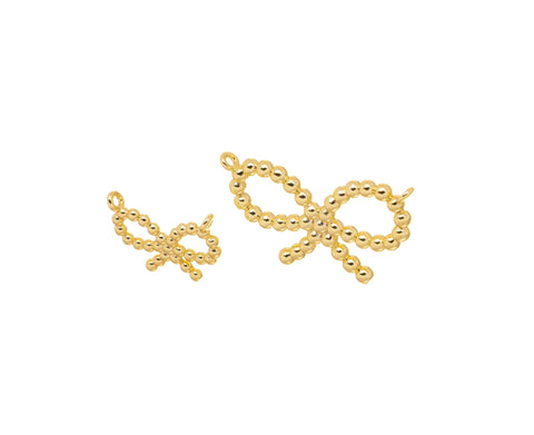 Ribbon Bow Tie Ball Connector Charm,Gold Ribbon Bow Tie Connector Charm,Bow Tie Ribbon  For Jewelry Making,CNG134-CNS135
