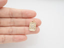 14K Gold plated cz Heart Tag, 15x11mm, cz heart, CPG200