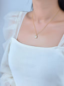 Gold Square Shape Elegant Dainty Charm,Pave Set With Sparkly Stones,CPG319