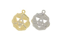 Gold Or Silver CZ Hamsa Charm,Talisman Amulet Hamsa Charm,Hamsa Coin Pendant,Amulet Hamsa Gold Charm,CPG747