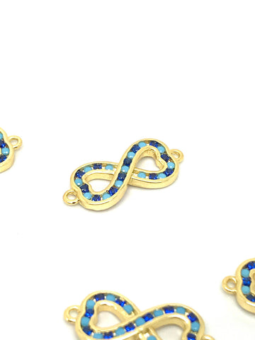 Candy Cane love infinity connector, CZ Connector, Infinity Connector, pave connector, CNG602, CNS602, CNR602, CNB602
