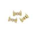 Bow Tie Necklace Connector Charm,Gold Bow Tie CZ Connector Charm,Pave Bow Tie  For Jewelry Making,CNG020