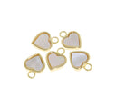 Tiny Gold Heart Charm With White Mother Of Pearl,MOP Heart Charm,Gold Shell Heart Pendant,Heart Pendant For Necklace,CPG710