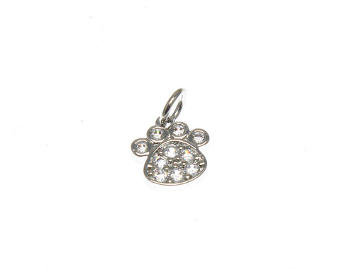 Super Dainty Silver Animal Paw charm, CZ pave, animal paw, Dog Paw, Dog Mom, Cat mom, Animal Lover, minimalist jewelry, CPS1646