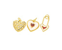 Timeless Dainty Heart Charms,Pave CZ Gold Heart Charms For Jewelry Making,Enamel And CZ Heart Charms,CPG1338-CPG2186-CPG2195