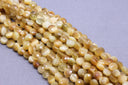 Natural Golden Tiger eye 6mm Faceted Puffy Round Coin Bead, 15.5 inches, FULL STRAND