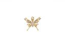 CZ Gold Butterfly Charm, Dainty Gold Butterfly for Earring for Necklace Making, CPG2046