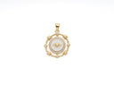 CZ Gold Evil Eye Pendant, Celestial Evil Eye Medallion, All Seeing Eye Pendant Good Luck, CPG1573