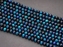 8mm Aqua Blue and Blue Party Mix Tiger's Eye Round beads, 8mm round beads, full strand, 15.5 inches, Charmsupply exclusive, 8R031