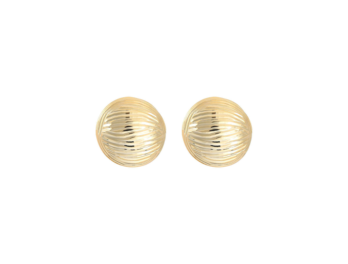 18k Gold Round Earrings, Gold Jewelry, Gifts for Her, Statement Earrings, Lightweight Earrings, Gifts for Her Bridal jewelry, ERG428