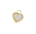Tiny Gold Heart Charm With White Mother Of Pearl,MOP Heart Charm,Gold Shell Heart Pendant,Heart Pendant For Necklace,CPG710