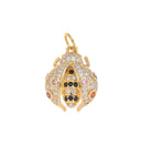18k Gold Ladybug Gold Pave Charm, CZ Ladybug Colorful Charm, Ladybug Charm For Necklace Or Earrings, CPG1588