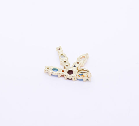 Rainbow color cz letter G-L Pendant, Rainbow Initial Pendant, 1 pc, 5 pcs, or 1 set, WHOLESALE