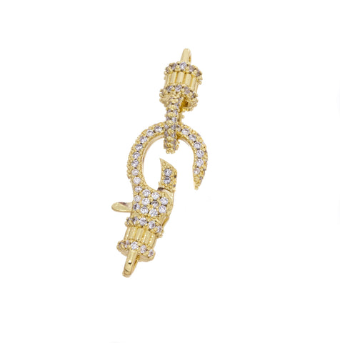 Gold Pave Connector Clasp,Large Pave CZ Gold Clasp,Two Part Clasp For Necklace Or Bracelet,Connector Clasp For Jewelry making,CLG248
