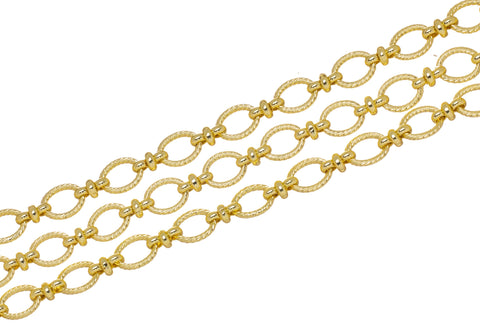 Gold Oval Twisted Braided Chain,Twisted Oval Rope Link Chain For Jewelry Making,Oval Chain For Necklace And Bracelet,CHG0083