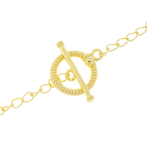 Ribbed Circle Toggle Gold Clasp With Extender Chain,Two Piece Gold Round Toggle Clasp,Toggle Clasp For Jewelry Making,CLG324