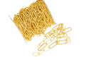 Twisted Rope Oval Chain,Gold Elongated Oval Paperclip Chain,Large Link Paperclip Chain For Jewelry Making,Chain For Necklace,Bracelet,CHG065