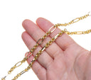 Gold Oval And Round Alternating Link Chain,Oval Gold Chain For Jewelry Making,CHG104