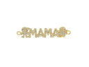 Boy And Girl With MAMA Charm For Bracelet,Gold Mama And Boy Girl Connector Charm,Mother’s Day Gift,Mama And Kids Pave CZ Charm,CNG046