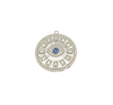 Evil Eye Pave Baguette Full Bling Disc Pendant,Large Evil eye Pendant, Evil eye jewelry, 23mm, 1 pc or 5pcs, WHOLESALE,CP123