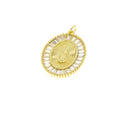 Gold Guadalupe Charm With Baguettes ,Nuestra Senora De Guadalupe Charm,Christian Jewelry Charms,Guadalupe Charm For Necklace Making,CPG677