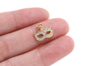 Gold Masquerade Musk Charm,Masquerade Pave Mask Gold Pendant,Gold Mask Charm With CZ,Halloween Mask Charm For Necklace,CPG1489