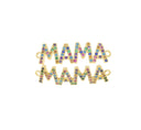 Mama Monogram Bracelet Charm,Mama Word Monogram Connector Charm,Mother’s Day Gift,Mama Pave CZ Monogram,CNG039