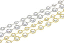 Chain With Briolette Cut Two Side Faceted CZ,Two Sided Diamond By The Yard Link Chain,CHG026-CHS026