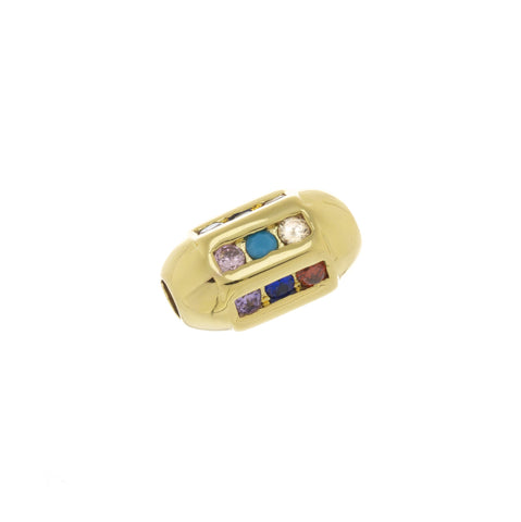 Tube Spacer Bead For Bracelet Or Necklace,CZ Gold Spacer Bead ,Large Hole Spacer Bead For Elastic Cord Or Chain Bracelet ,SPG010