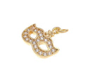 Gold Masquerade Musk Charm,Masquerade Pave Mask Gold Pendant,Gold Mask Charm With CZ,Halloween Mask Charm For Necklace,CPG1489