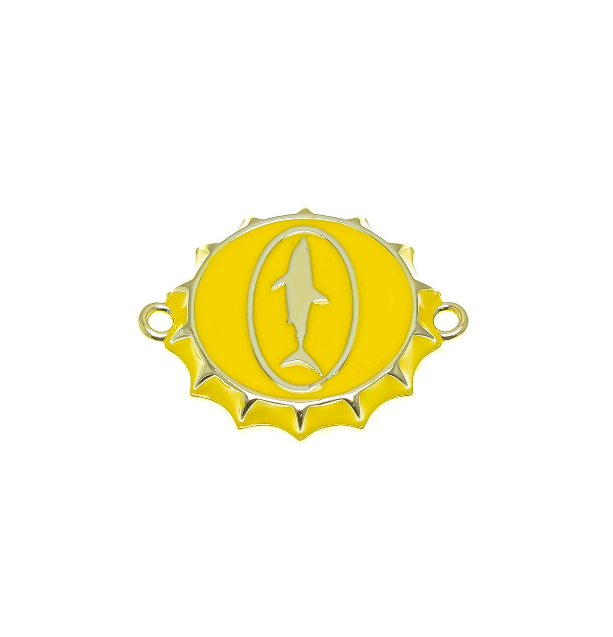 18k Gold Bottlecap Star or Shark Connector Charm, Bottlecap Connector Pendant, Great for Layering, Star or, Shark Medallion CPG1666, CPG1665