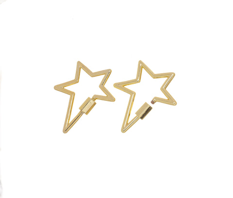 Gold Shooting Star Clasp With Screw,Carabiner Star Clasp,Large Star Enhancer Gold Clasp For Jewelry Making,Clasp For Chain Jewelry,CLG158