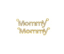 Mommy Monogram Connector Charm For Necklace,Monogram Mommy Word Connector Charm,Gold Mommy Necklace Charm,CNG047
