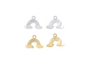Gold or Silver, Rainbow Pendant, 18k Gold Plated Dainty Silver Rainbow Charm Bracelet Necklace for Jewelry Making Supply, CPG1204, CPS1204