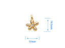 Dainty Gold Pave Flower Charm,CZ Pave Flower Charm,Daisy Flower Charm,Gold Flower Pendant With CZ,CPG304