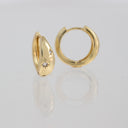 Gold Star Engraved CZ Huggies Hoops, ERG549