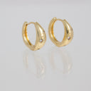 Gold Star Engraved CZ Huggies Hoops, ERG549