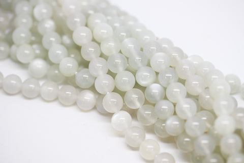 A quality Natural Grey Creamy Moonstone 8mm round beads, FULL STRAND, Wholesale
