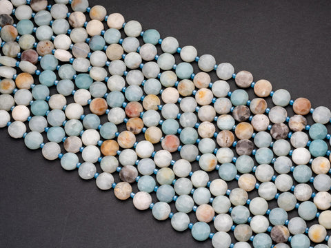 Amazonite Star Cut Disc Beads, 10mm disc, Natural Flower Amazonite beads, Flower Amazonite Stone, Full Strand, DS010