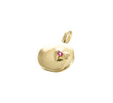 Gold Disc Charm With Heart . Round Charm With Heart ,Minimalist Gold Heart charm,Dainty Small Heart Charm, CPG026