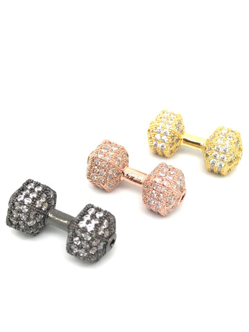Big fitness dumbbell cz set bead