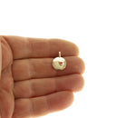 Gold Disc Charm With Heart . Round Charm With Heart ,Minimalist Gold Heart charm,Dainty Small Heart Charm, CPG026