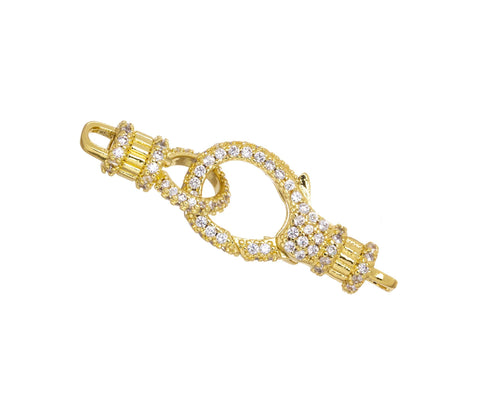 Gold Pave Connector Clasp,Large Pave CZ Gold Clasp,Two Part Clasp For Necklace Or Bracelet,Connector Clasp For Jewelry making,CLG248