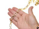 Gold Oval Flat Alternating Big And Small Link Chain,Oval Flat Gold Chain For Jewelry Making,Shiny Gold Open Link Chain,CHG071