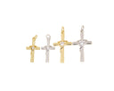 Gold And Silver CZ Cross Charms,Gold CZ Cross Charms,Cross Charm For Jewelry Making, Necklace,Earrings,CPG-CPS1322-1323