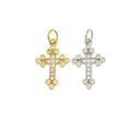 Cross Charm In Gold Or Silver,Pave CZ Cross Pendant,Religious Jewelry,Sparkly CZ Cross Pendant, CPG067,CPS067
