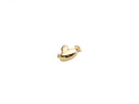 Gold Puffy Heart Charm, set with cz, Puffy Elongated Heart with cz embellishment, 8mm, Puffy Heart Cz Pendant, Cz heart charm, CPG1018