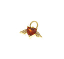 18K Gold Plated CZ Winged Heart, Soaring Love, Super Sparkly Heart Charm, Tiny Heart Charm, CPG2469