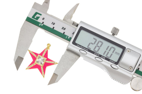 Gold Enamel Pave CZ Star Charm,CZ Gold Star charm,Star Charm For Jewelry Making,Gold Star Charm For Necklace,CPG725