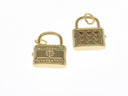 18k Gold or Silver CZ Lock, Heart Set CZ, Lock CZ charm, Lock pendant, Lock to your heart, Gold Lock, Silver Lock, CPG2364,CPS2364